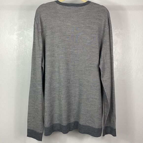 ❤️Last Chance Calvin Klein merino wool blend grey V-neck pullover size XL - Picture 4 of 8